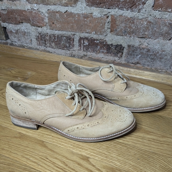 Cat Caterpillar Size 9 Tan‎ Leather Reegan Wingtip Oxford Shoes - Picture 1 of 9